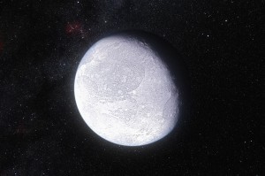 To je ona! Eris, teleso, ktoré „zabilo Pluto“ – v skutočnosti teleso, ktoré po svojom objave rozpútalo debatu ohľadom pojmu planéta, čo o rok neskôr viedlo k vyradeniu Pluta spomedzi planét. Kredit: ESO/L. Calçada and Nick Risinger (skysurvey.org), http://www.eso.org/public/images/eso1142a/ 