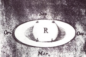 Kresba Saturna z roku 1666