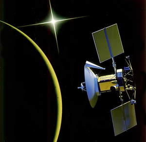 Umelecká predstava sondy Megallan, bez ktorej by román v tejto podobe nevznikol. Zdroj: NASA