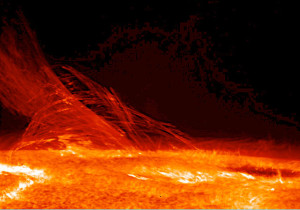 Fotografia slnečnej chromosféry vytvorená sondou Hinode (Solar-B) 12. januára 2007